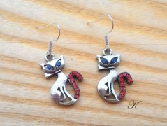 Náušnice fialové s černou (96/18)