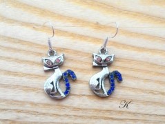 Náušnice fialové s černou (96/18)