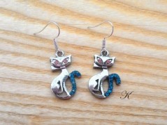 Náušnice fialové s černou (96/18)