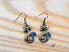 Náušnice fialové s černou (96/18)