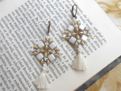 Náušnice fialové s černou (96/18)