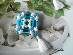 Náušnice fialové s černou (96/18)