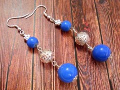 Náušnice fialové s černou (96/18)