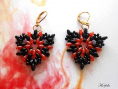 Náušnice fialové s černou (96/18)