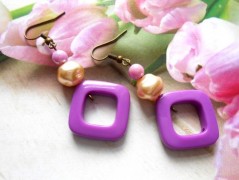 Náušnice fialové s černou (96/18)