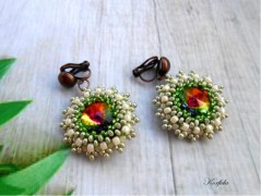 Náušnice fialové s černou (96/18)