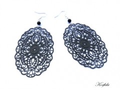 Náušnice fialové s černou (96/18)