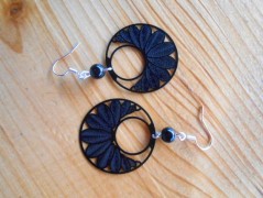 Náušnice fialové s černou (96/18)