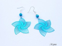 Náušnice fialové s černou (96/18)