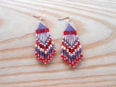 Náušnice fialové s černou (96/18)