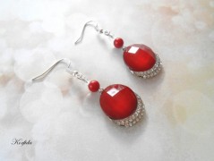 Náušnice fialové s černou (96/18)