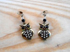 Náušnice fialové s černou (96/18)
