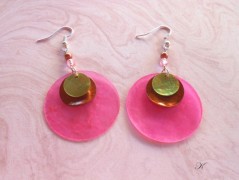 Náušnice fialové s černou (96/18)