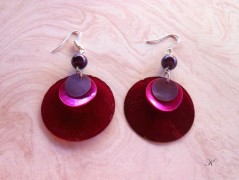 Náušnice fialové s černou (96/18)