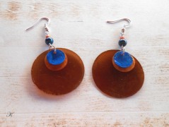 Náušnice fialové s černou (96/18)