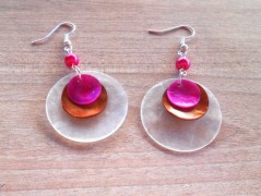 Náušnice fialové s černou (96/18)