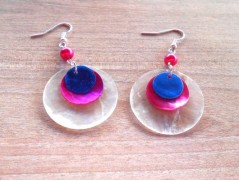 Náušnice fialové s černou (96/18)