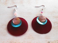 Náušnice fialové s černou (96/18)