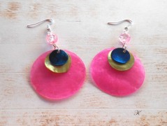 Náušnice fialové s černou (96/18)