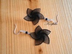 Náušnice fialové s černou (96/18)