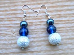 Náušnice fialové s černou (96/18)