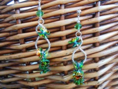 Náušnice fialové s černou (96/18)