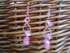 Náušnice fialové s černou (96/18)