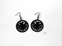 Náušnice fialové s černou (96/18)