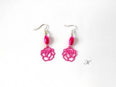 Náušnice fialové s černou (96/18)