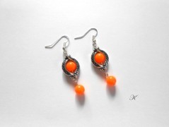 Náušnice fialové s černou (96/18)