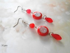 Náušnice fialové s černou (96/18)