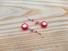 Náušnice fialové s černou (96/18)