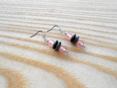 Náušnice fialové s černou (96/18)