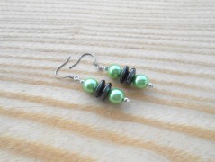 Náušnice fialové s černou (96/18)