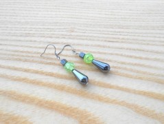 Náušnice fialové s černou (96/18)