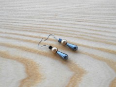 Náušnice fialové s černou (96/18)