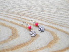 Náušnice fialové s černou (96/18)