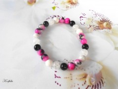 Náušnice fialové s černou (96/18)