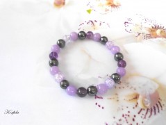 Náušnice fialové s černou (96/18)