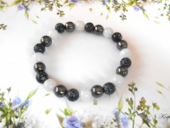 Náušnice fialové s černou (96/18)