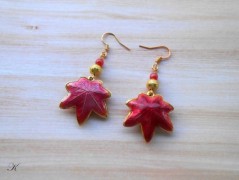 Náušnice fialové s černou (96/18)