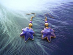 Náušnice fialové s černou (96/18)