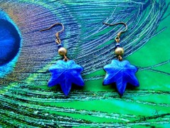 Náušnice fialové s černou (96/18)