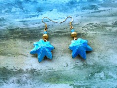 Náušnice fialové s černou (96/18)