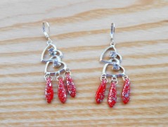 Náušnice fialové s černou (96/18)