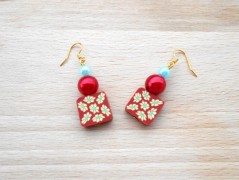 Náušnice fialové s černou (96/18)