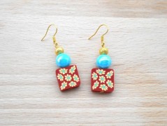 Náušnice fialové s černou (96/18)