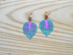 Náušnice fialové s černou (96/18)