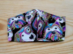 Náušnice fialové s černou (96/18)