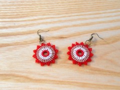 Náušnice fialové s černou (96/18)